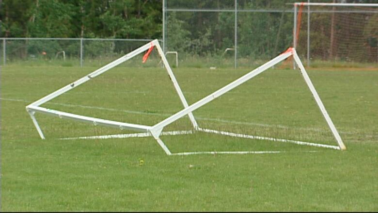 This soccer goal killed a five-year-old girl in Watson Lake, Yukon in 2012. 