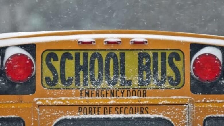 Parked school bus