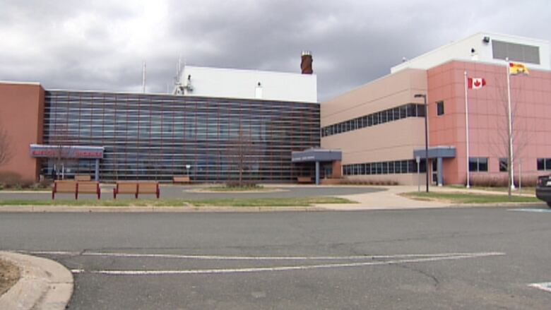 Exterior of a building with different sections in different colours.