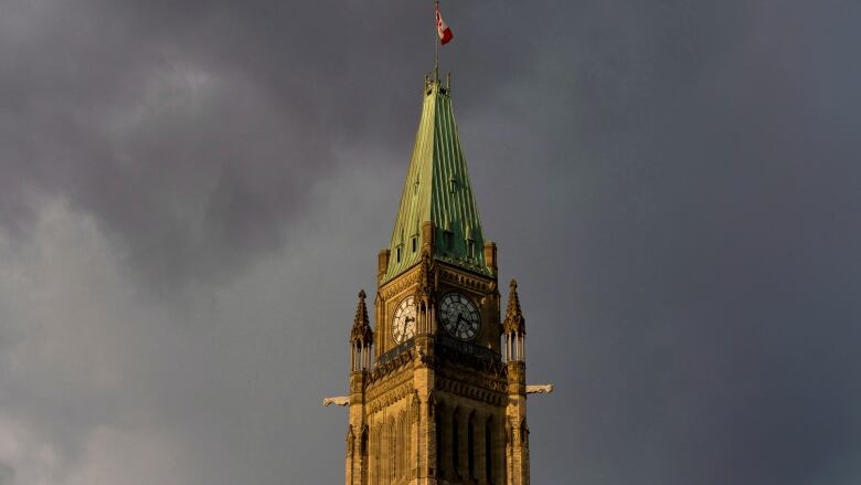 Storm clouds above parliament. 