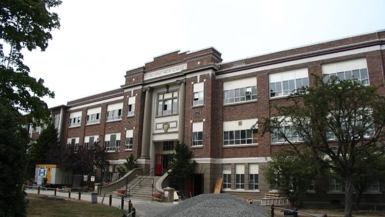 A large brick school