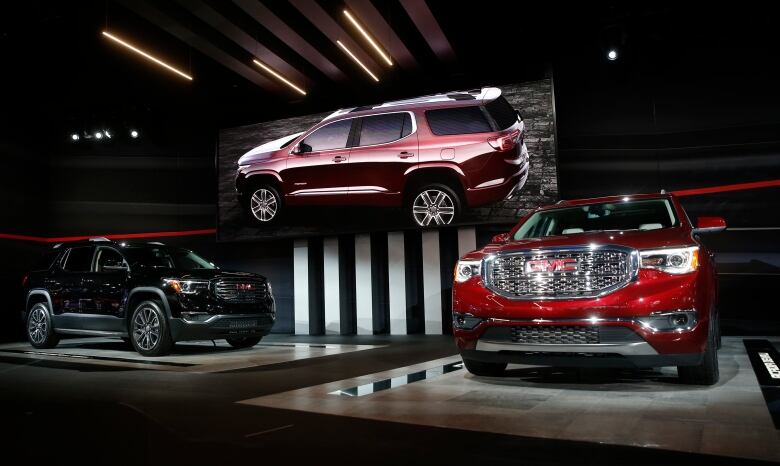 The 2017 GMC Acadia Denali, shown as it was introduced at the North American International Auto Show.