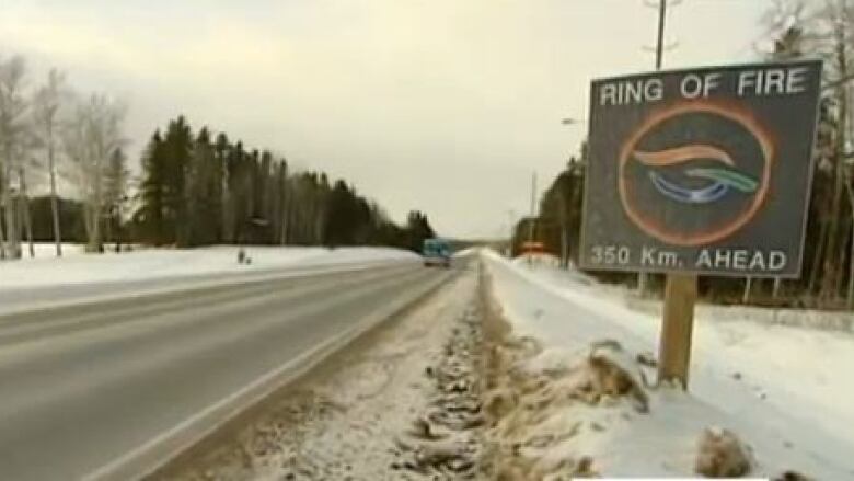 Road with Ring of Fire Road sign