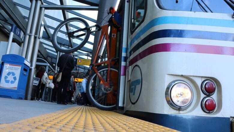 a bike and a train