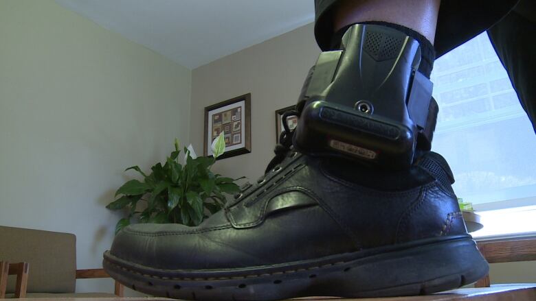 An ankle monitoring bracelet 