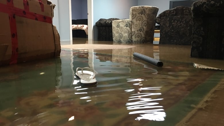 Flooded living room