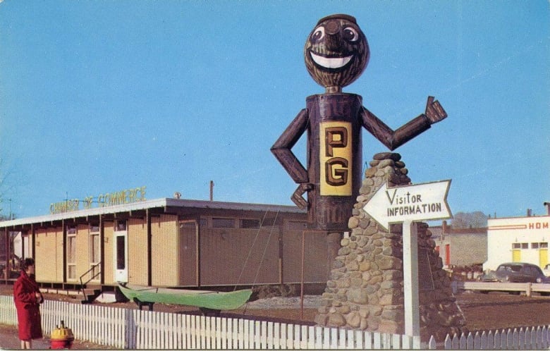 A postcard of an older version of Mr. PG