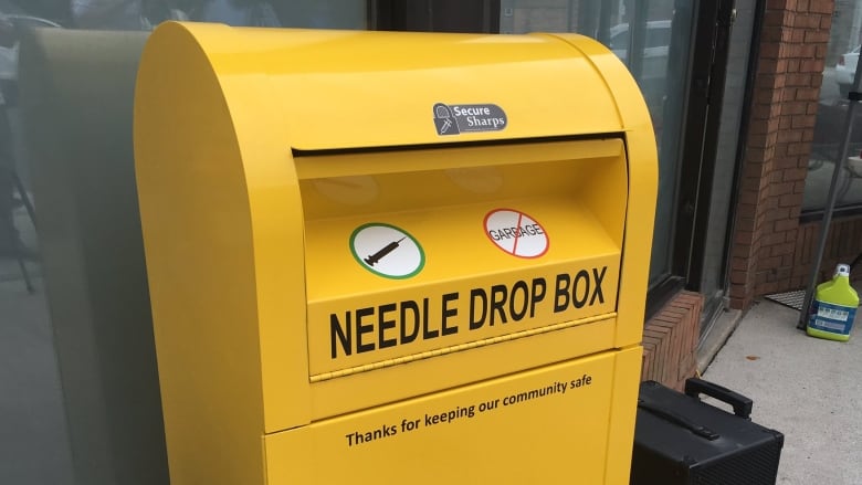 A needle disposal container located in downtown Windsor collected an estimated 500 used syringes in its first week.