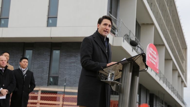 Prime Minister Justin Trudeau announces his government's 10-year National Housing Strategy at a housing development in Toronto on Nov. 22, 2017.