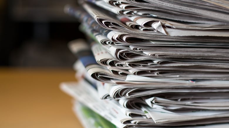 A stack of newspapers