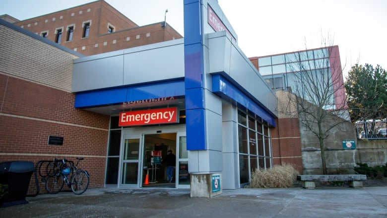 Emergency entrance to the Halifax Infirmary is shown.