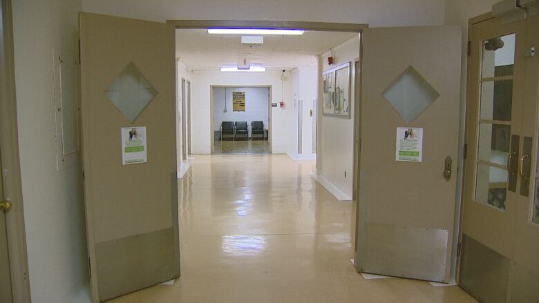 Empty hospital corridor