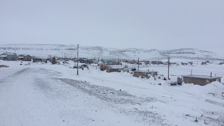 A remote community on a cold winter day.