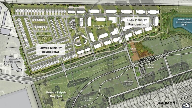 An illustrated map of a residential development.