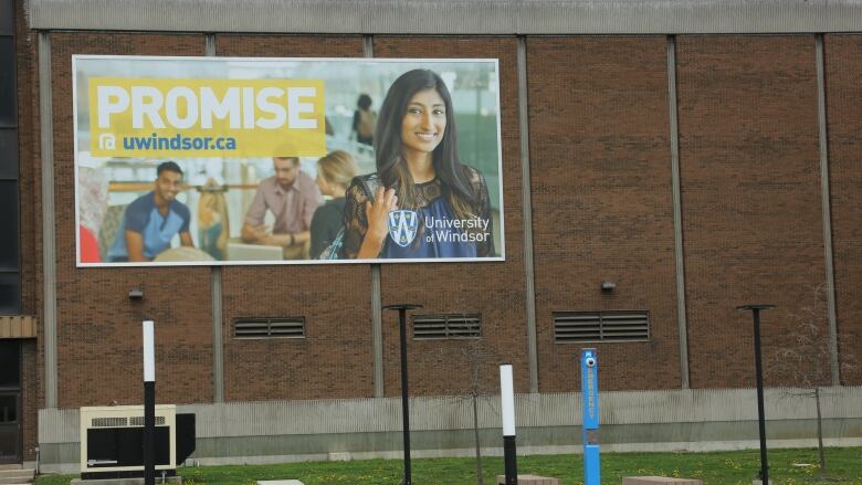 Building with a University of Windsor poster