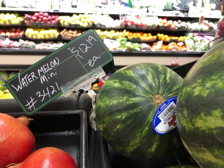 Photo of mini watermelon with a price tag of $12.19