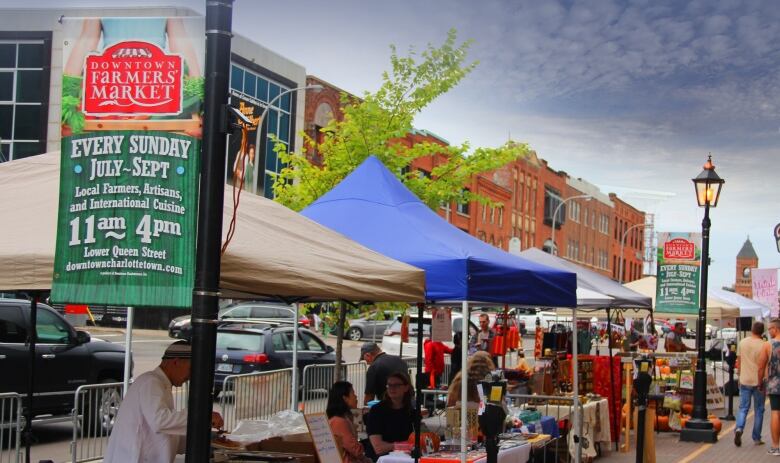 Farmers market stalls