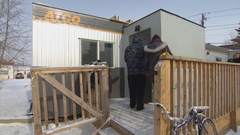 The overdose prevention site, operated by Turning Point Society of Central Alberta, is in the parking lot of Safe Harbour. 