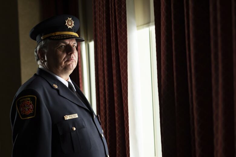 Brian Starkell, Chief of the Nipawin Fire department in Nipawin, Sask. poses for a photo in Niagara Falls, Ont. on Sunday March 31, 2019. 