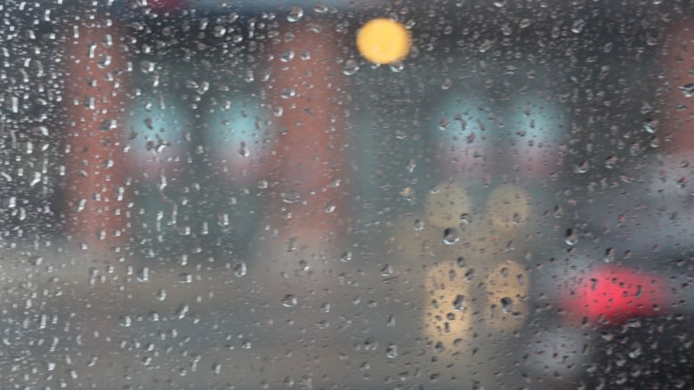 Raindrops on a window.