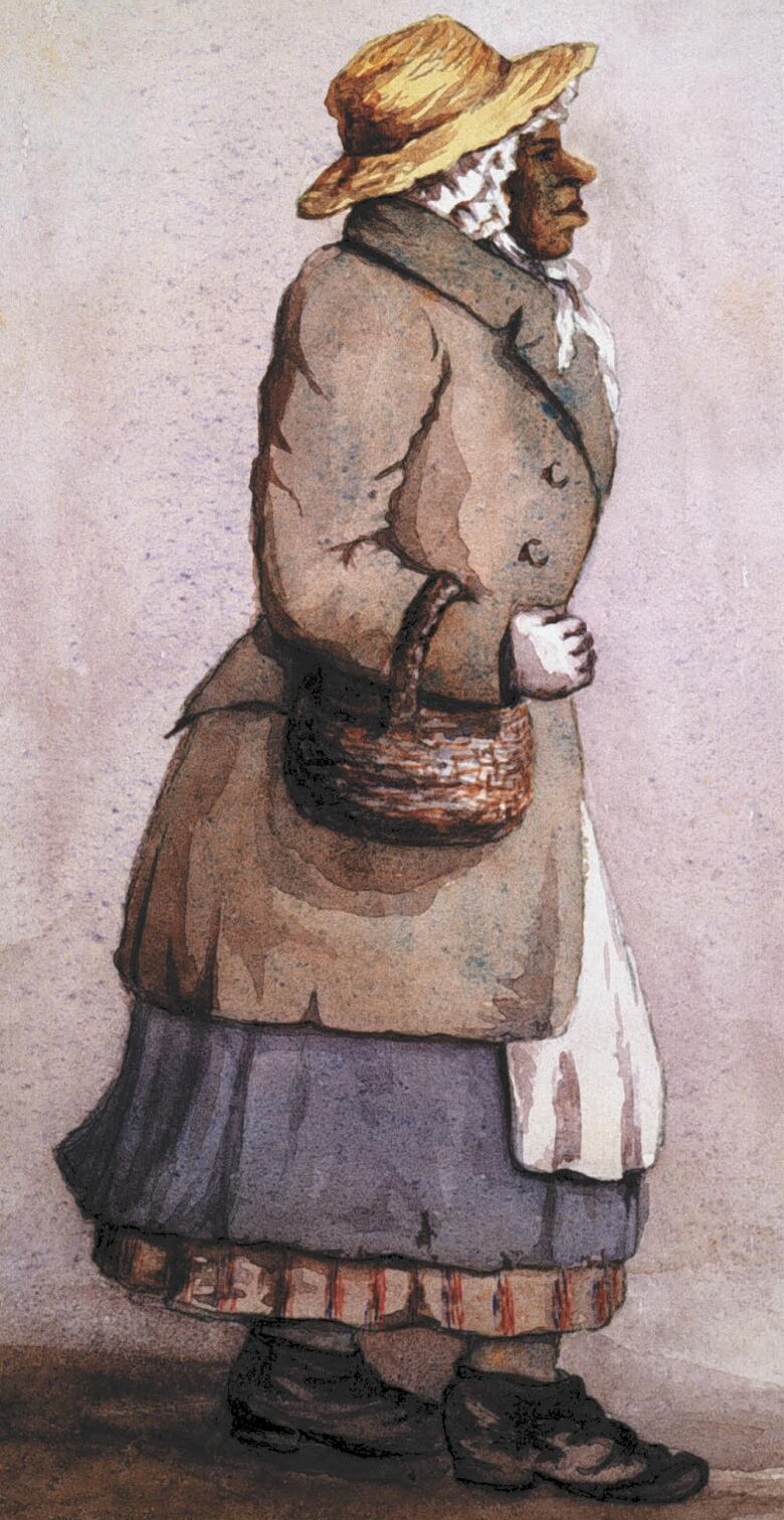 A water colour painting of a Black woman wearing a hat