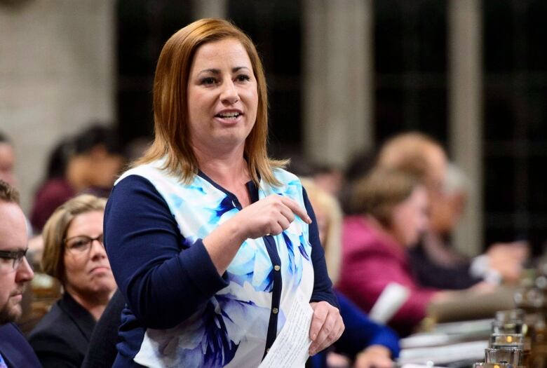 Conservative MP Shannon Stubbs stands during question period in the House of Commons on Parliament Hill in Ottawa on Wednesday, Sept. 19, 2018.