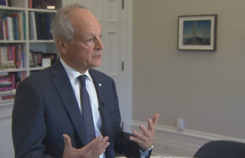 University of Toronto president Meric Gertler gestures.   