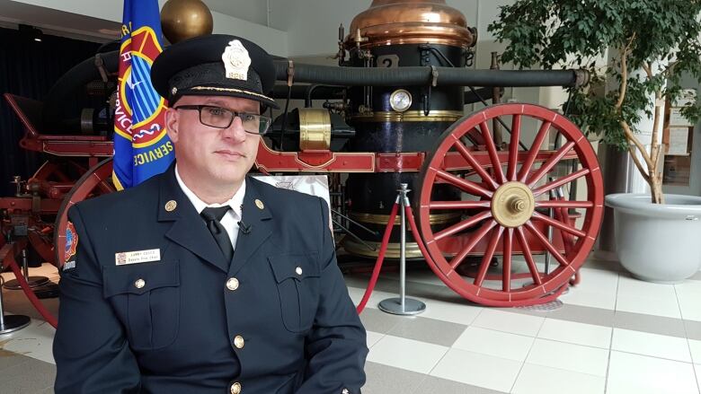 A man in a Toronto Fire uniform 