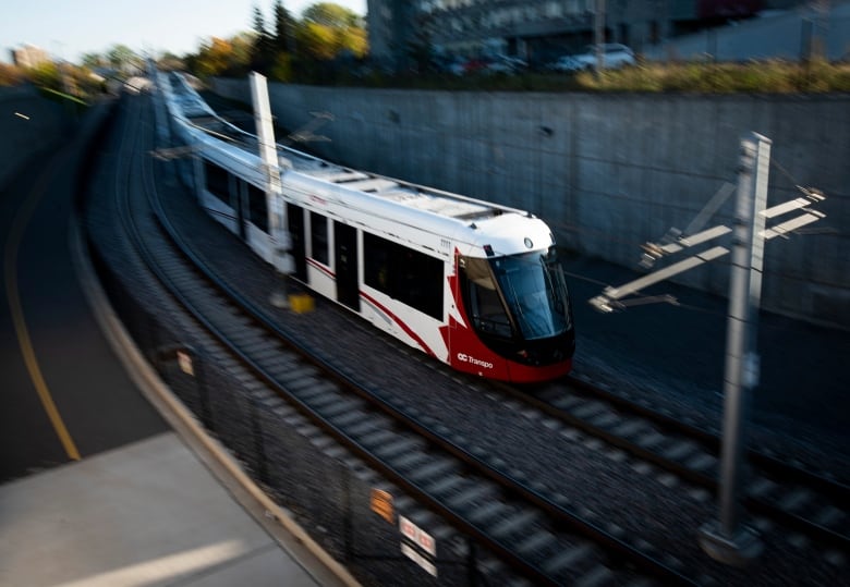 A train car turns a corner