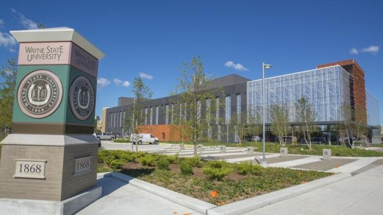 A college campus on a sunny day