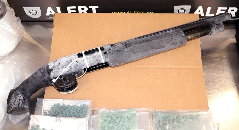 A police photo of what appears to be a gun.