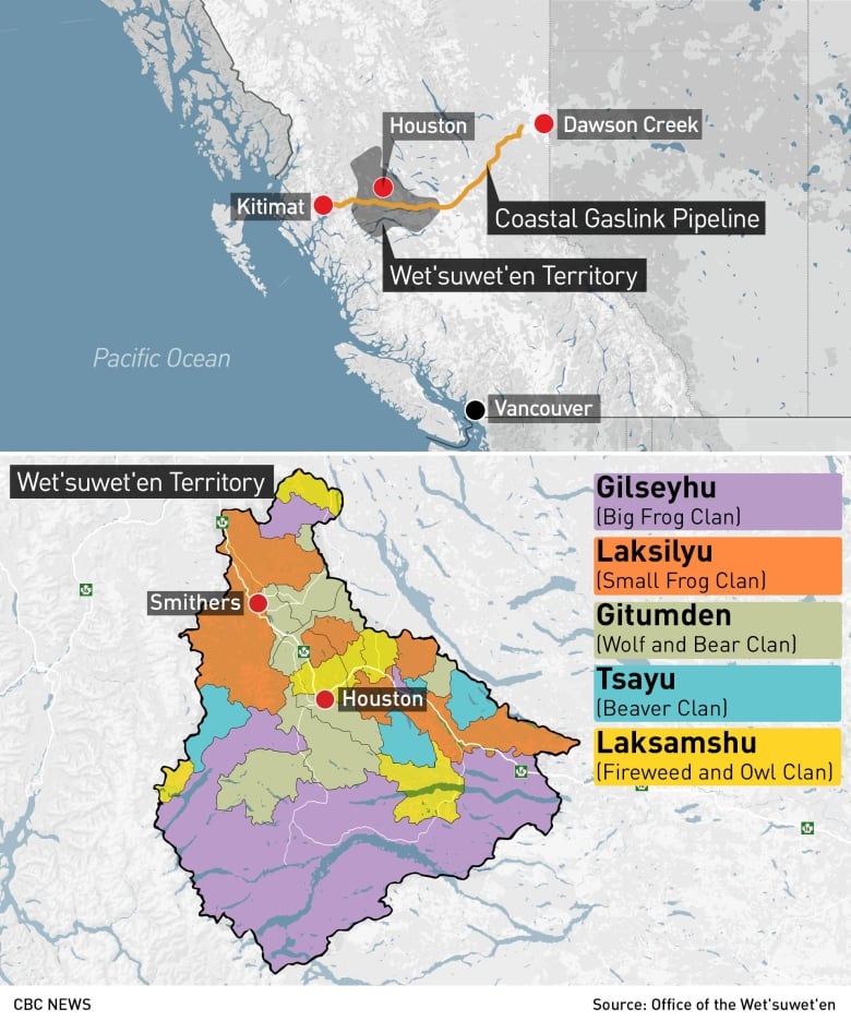 A map of Wet'suwet'en territory.