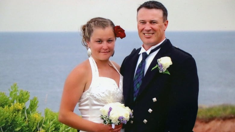 Jenny and Jason McKay on their wedding day near Seafoam, Nova Scotia in 2012.