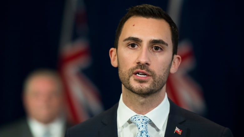 Ontario Minister of Education Stephen Lecce speaks at Queen's Park in Toronto.