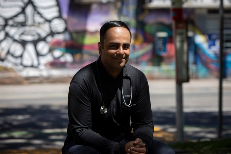 Dr. Naheed Dosani is a palliative care physician and lead doctor with PEACH  the Palliative Education And Care for the Homeless  group in Toronto. He was photographed at Torontos Moss Park on June 15, 2020.