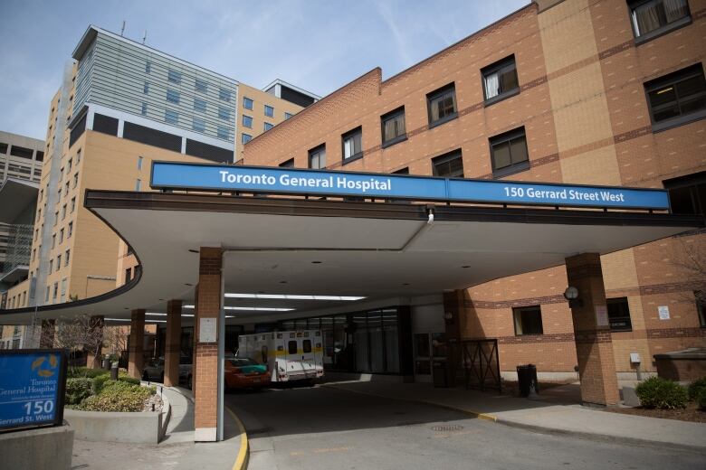 Exterior shot of Toronto general hospital.