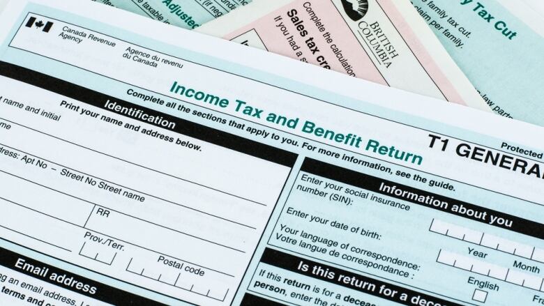 Canadian income tax T1 form. 