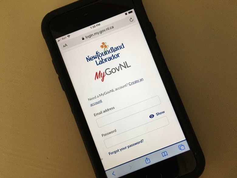 An image of a cellphone screen with a log in site for MyGov