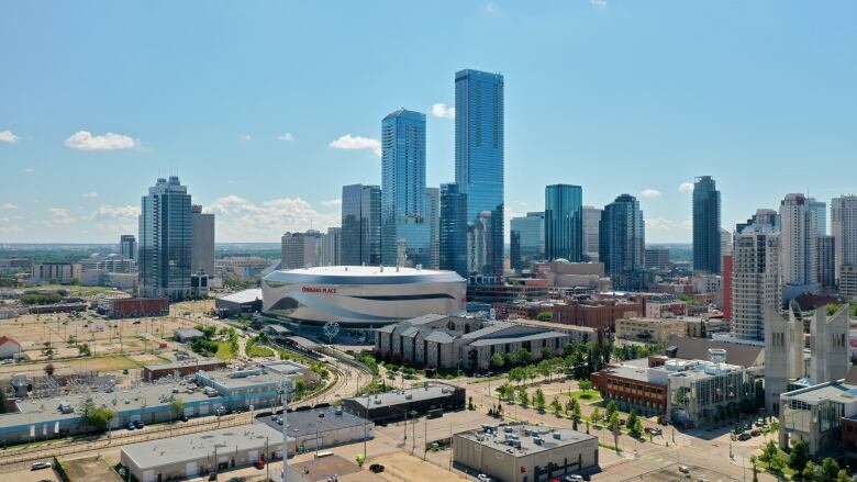 Aerial shot of downtown Edmonton