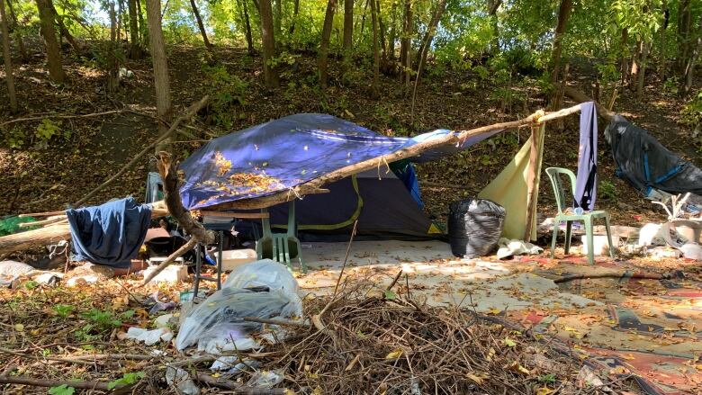 As of Monday, 14 people are living in this downtown Windsor encampment.