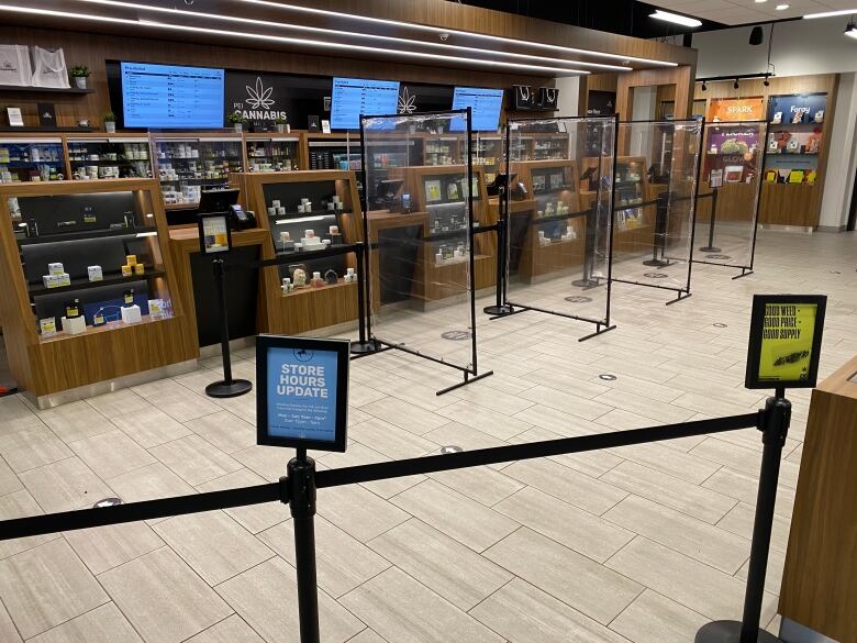 The inside of a Cannabis PEI store.