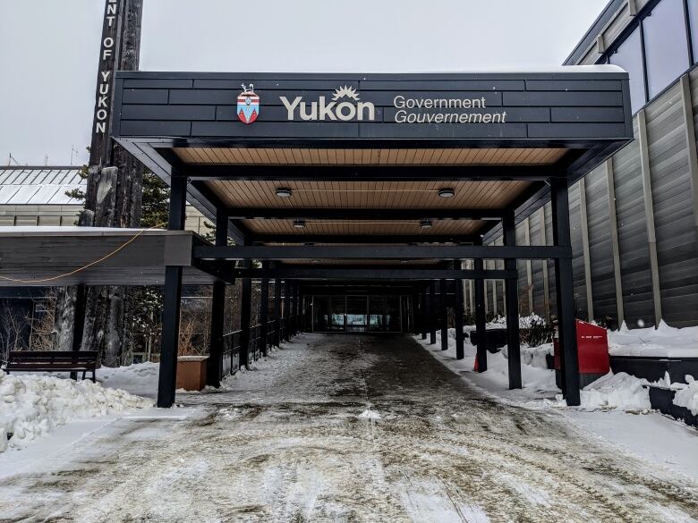 Building in snow.