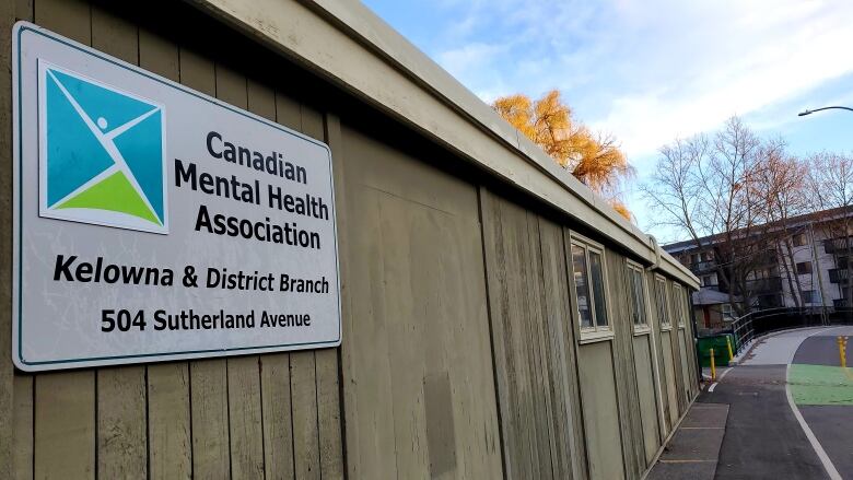 A sign reading 'Canadian Mental Health Association' attached on an office building.