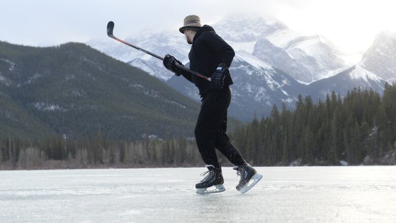 Skaters enjoy the ice at Gap Lake.