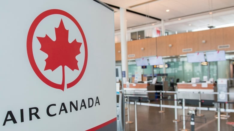 An Air Canada check-in area