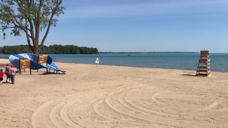 A beach along the Detroit River