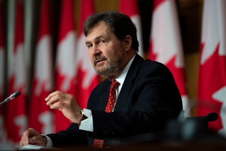 Chief Justice of the Supreme Court of Canada Richard Wagner speaks during a news conference.