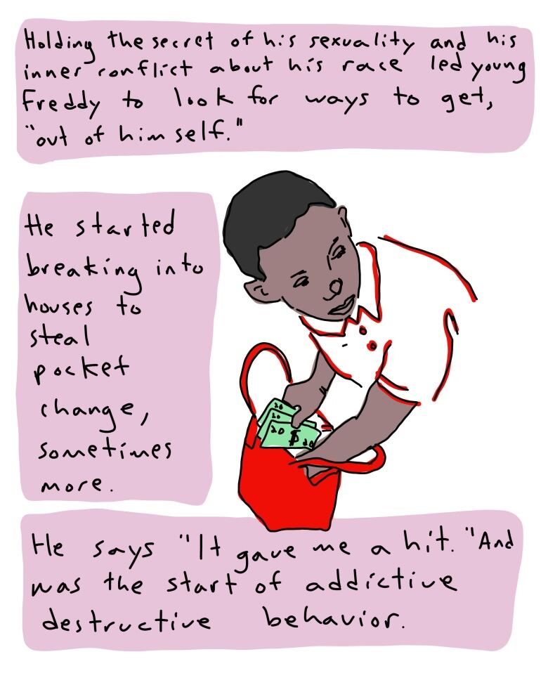 A graphic of a Black boy taking money out of a purse. The text reads 