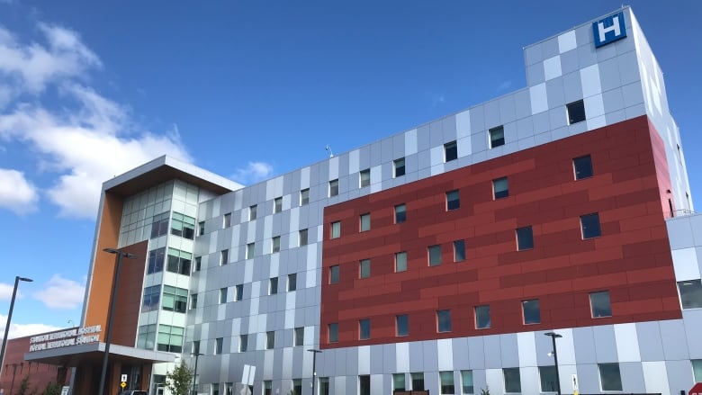 A large building with many windows.