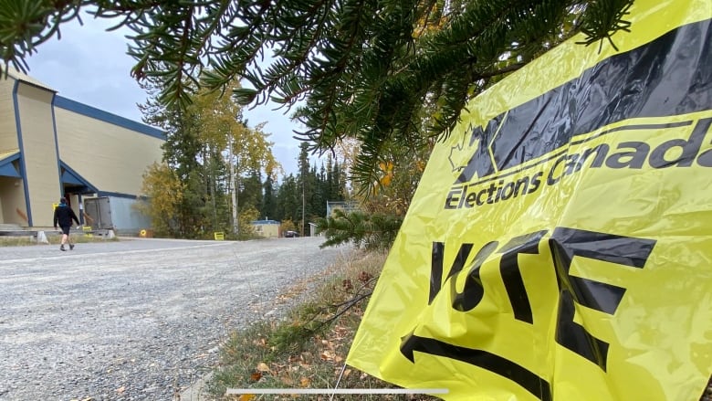 A federal polling station at Porter Creek Secondary School in Whitehorse, on election day, Sept. 20, 2021.